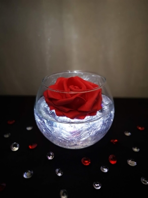 Affordable Centrepiece Idea with LED Light and Cling Film/Wrap