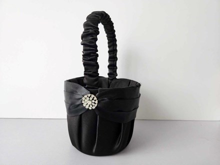Black Flower Girl Basket BFB22