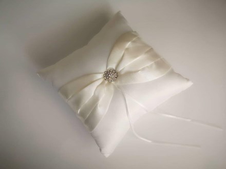White and Blue Satin Ring Cushion White-and-Blue-Satin-Ring-Cushion