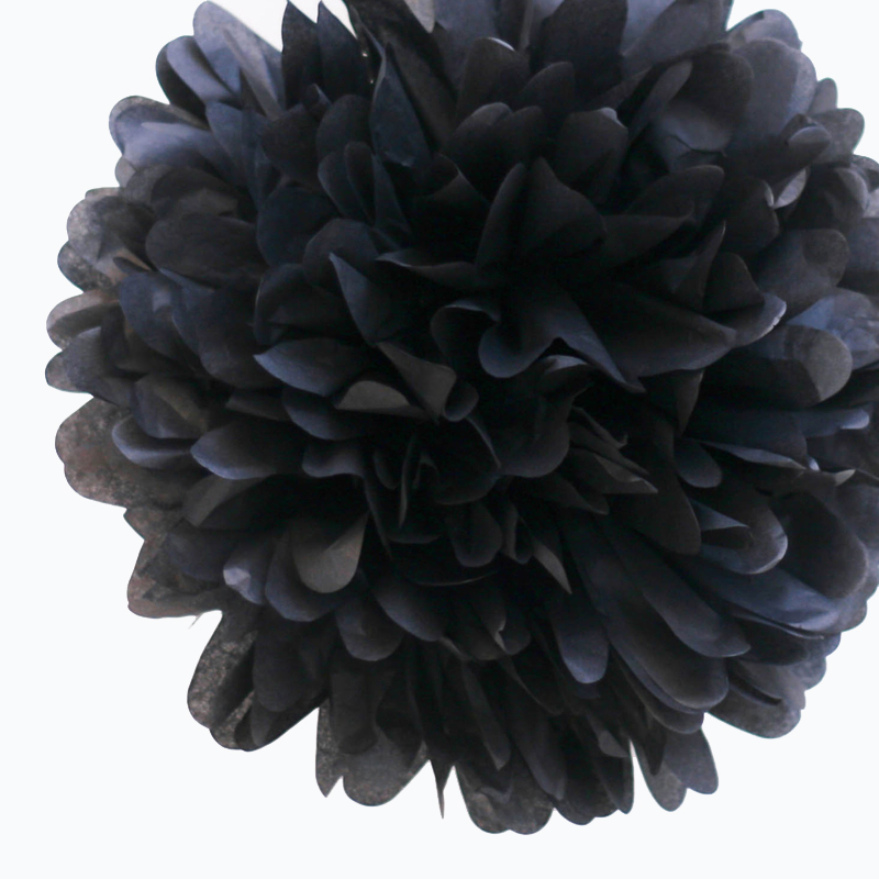 Black Tissue Pom Pom - Large Black-Tissue-Pom-Pom---Large