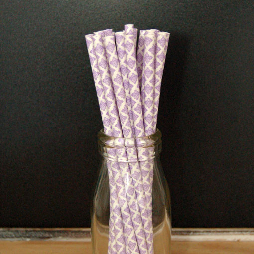 Lavender Damask Paper Straws Lavender-Damask-Paper-Straws