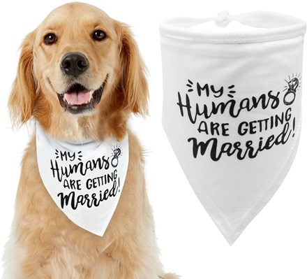 "My Humans" Dog Bandana White MHM01