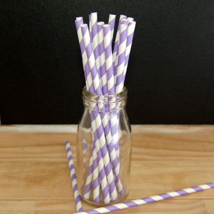 Lavender Stripe Paper Straws Lavender-Stripe-Paper-Straws