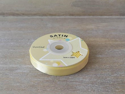 22m Yellow Satin Ribbon - 1cm 22YSR